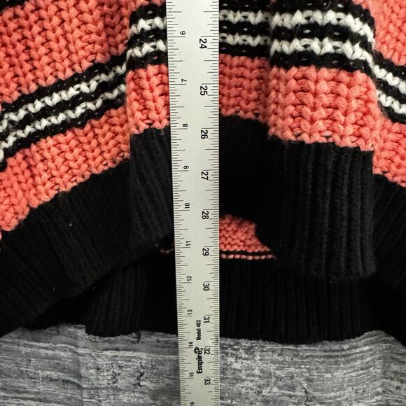 TORRID Pink Black Striped Knit SWEATER Bow Tie Back Women Size 2 - Picture 8 of 9